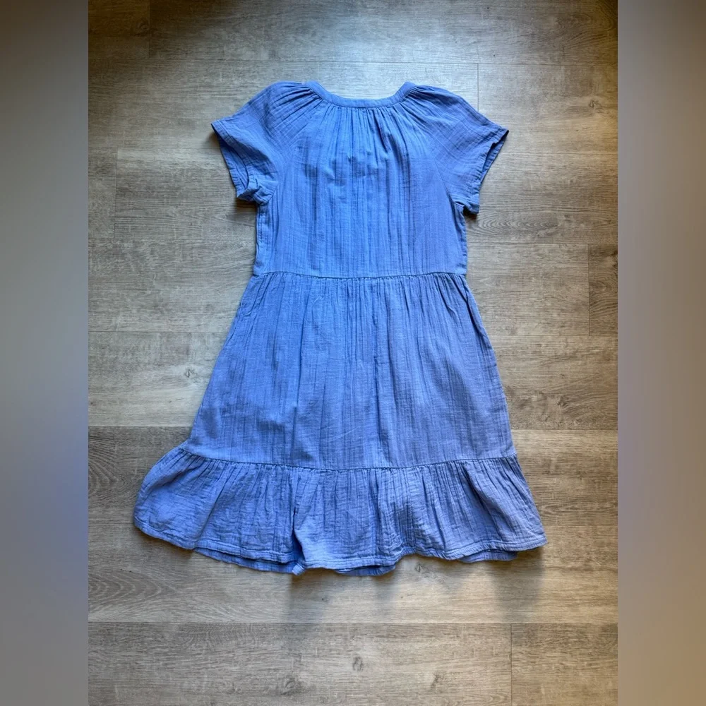 Pact Organic Cotton Gauze Throw And Go Blue Dress Size XS Bohemian Beach Coastal - Picture 8 of 8